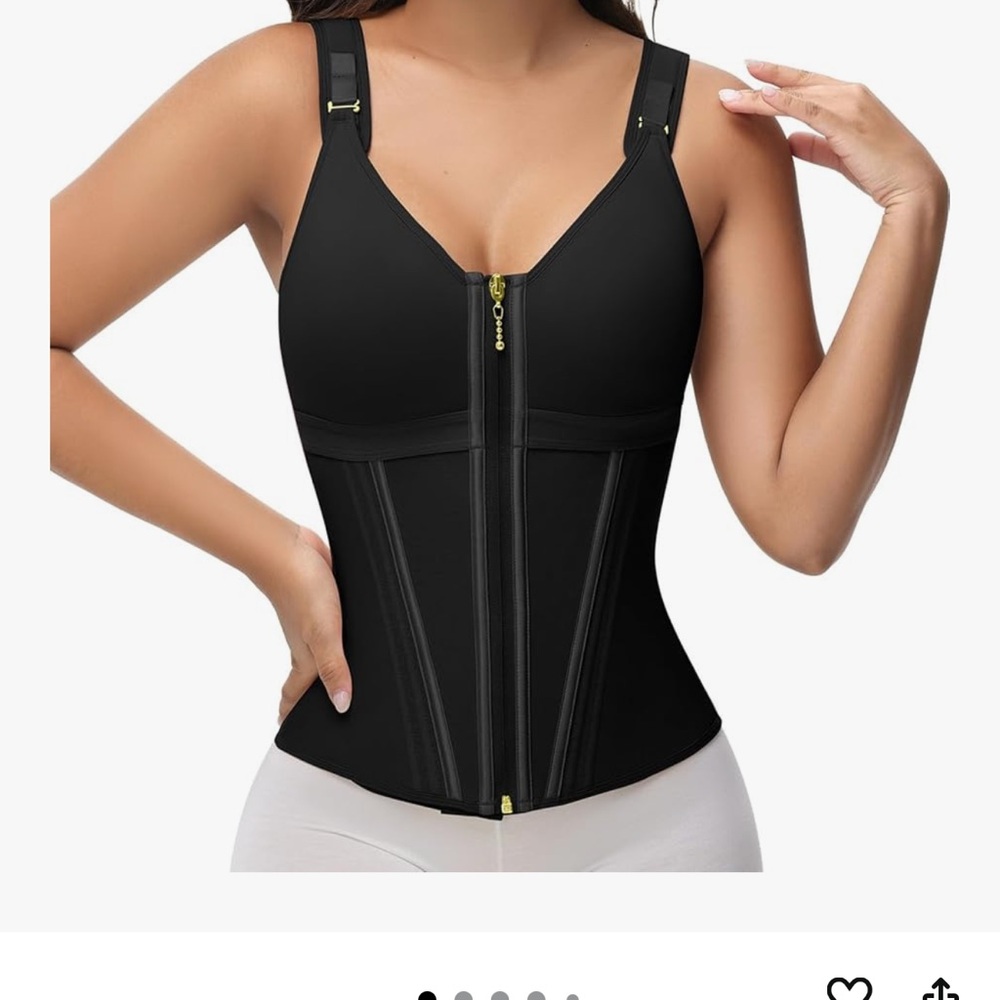 Black Zipper Corset waist trainer